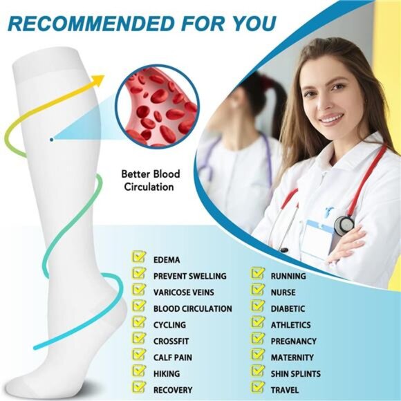 Compression Socks for Women & Men Circulation (3 Pairs) - Best - Picture 5 of 6